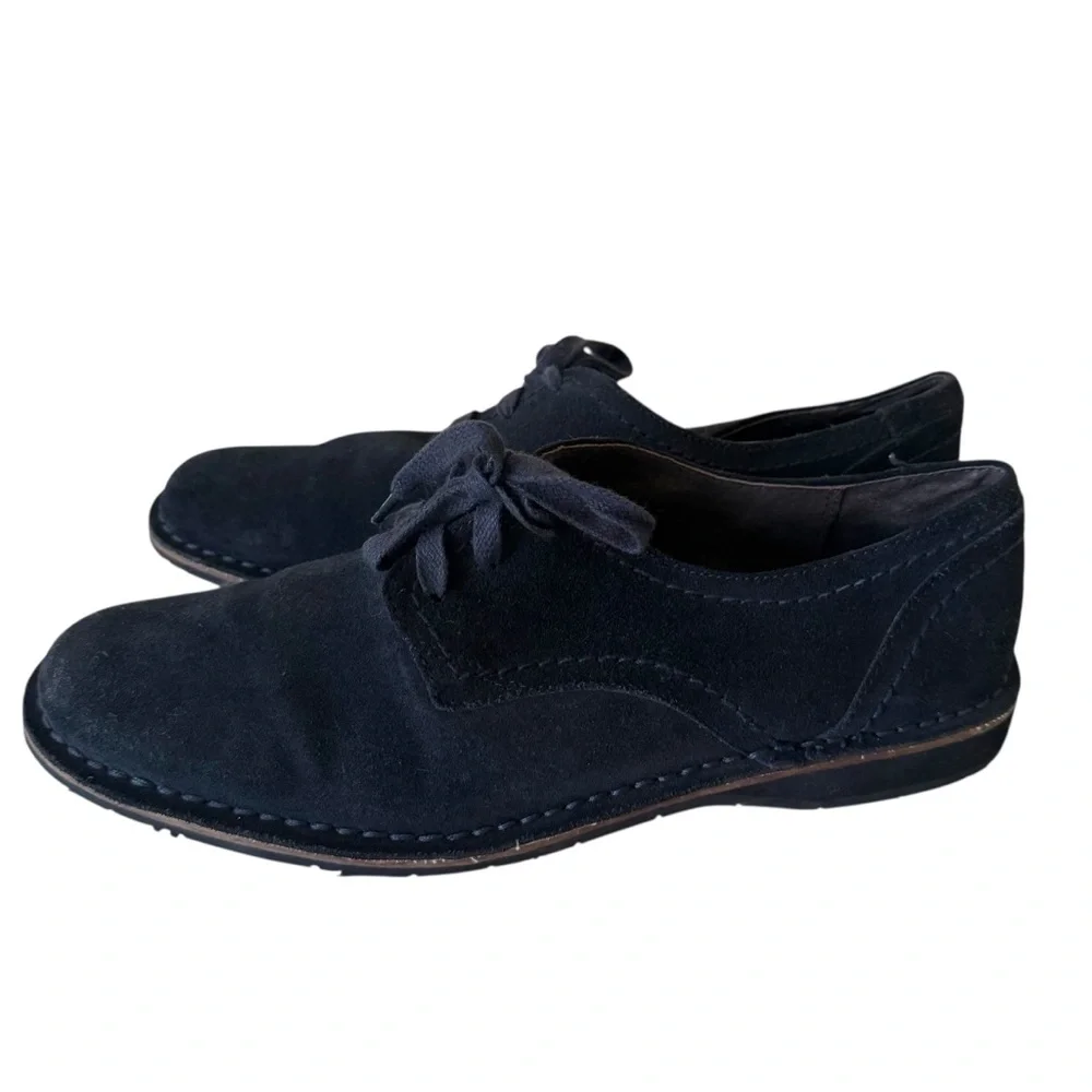 John Varvatos Suede Blue Oxford Derby Shoes Lace Up SZ 9.5 M